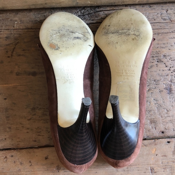 Mng Mango Brown Pink Bow Pumps 8 - Picture 7 of 8